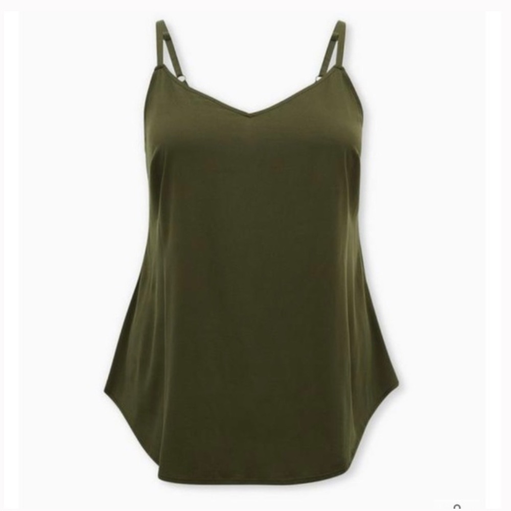 Torrid Ava Stretch Challis Cami Olive Green